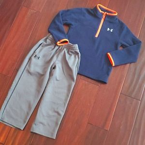 Under Armour boys set fleece jacket pants sz 4 4T